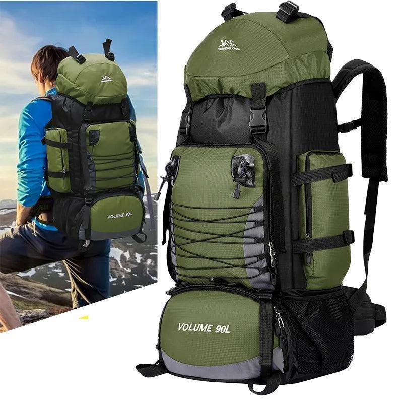 Large 90L Travel Bag Camping Backpack Hiking Army Climbing Bags Mountaineering Sport Bag Outdoor Shoulder Rucksack Men Women - Selvans