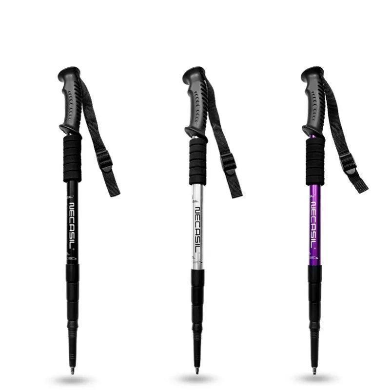 Aluminium Alloy Teleskopic Stick Hiking Poles Bastão De Trekking Walking Stick Ultralight Absorber Walking Cane Alpenstock - Selvans